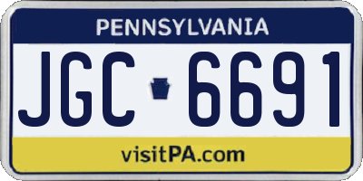 PA license plate JGC6691