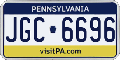 PA license plate JGC6696
