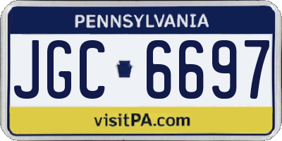 PA license plate JGC6697