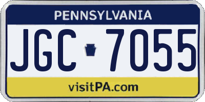 PA license plate JGC7055