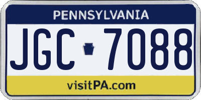 PA license plate JGC7088