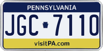 PA license plate JGC7110