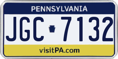 PA license plate JGC7132