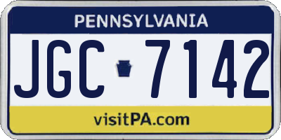 PA license plate JGC7142