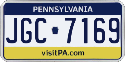 PA license plate JGC7169