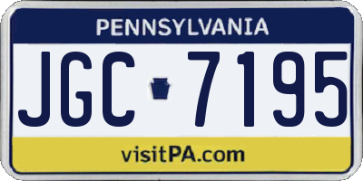 PA license plate JGC7195