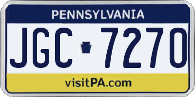 PA license plate JGC7270