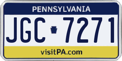 PA license plate JGC7271