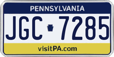 PA license plate JGC7285