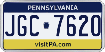 PA license plate JGC7620