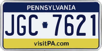 PA license plate JGC7621