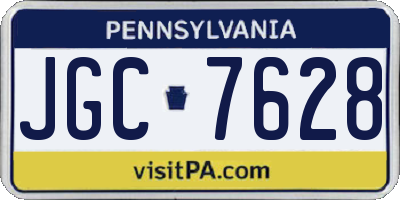 PA license plate JGC7628