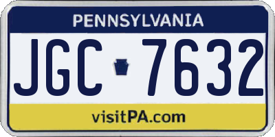 PA license plate JGC7632