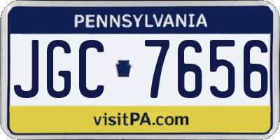 PA license plate JGC7656