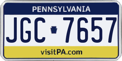 PA license plate JGC7657