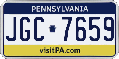 PA license plate JGC7659