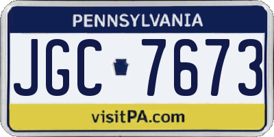 PA license plate JGC7673