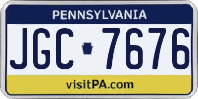 PA license plate JGC7676