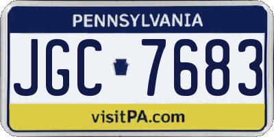 PA license plate JGC7683