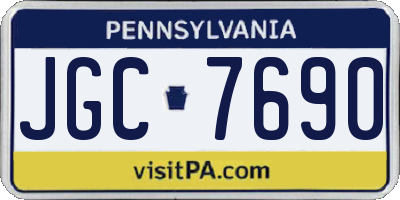 PA license plate JGC7690