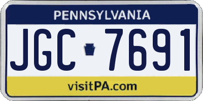 PA license plate JGC7691