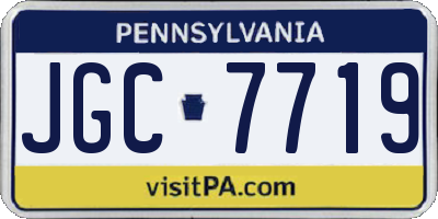 PA license plate JGC7719
