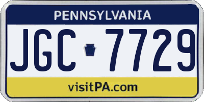 PA license plate JGC7729
