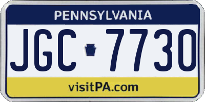 PA license plate JGC7730