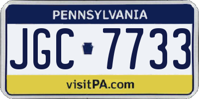 PA license plate JGC7733