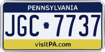 PA license plate JGC7737