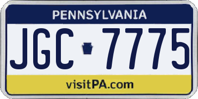 PA license plate JGC7775