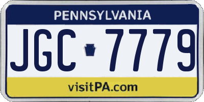 PA license plate JGC7779