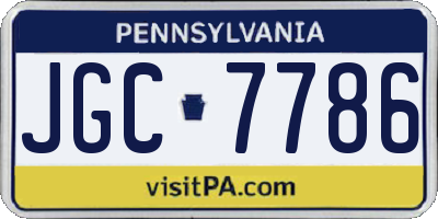 PA license plate JGC7786