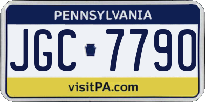 PA license plate JGC7790