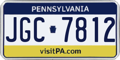 PA license plate JGC7812