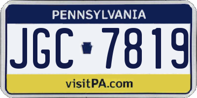 PA license plate JGC7819