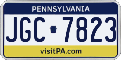 PA license plate JGC7823