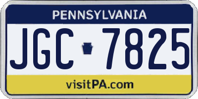 PA license plate JGC7825