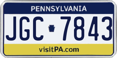 PA license plate JGC7843