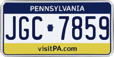 PA license plate JGC7859
