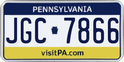 PA license plate JGC7866