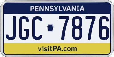 PA license plate JGC7876