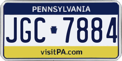 PA license plate JGC7884