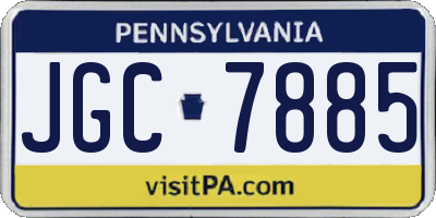 PA license plate JGC7885
