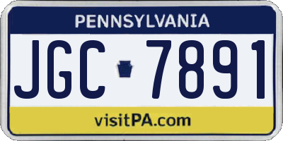 PA license plate JGC7891