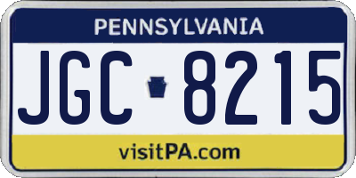 PA license plate JGC8215