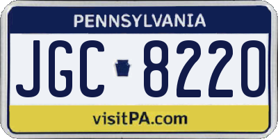 PA license plate JGC8220