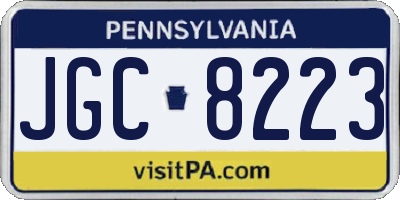 PA license plate JGC8223