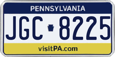 PA license plate JGC8225