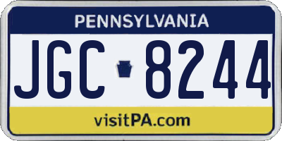 PA license plate JGC8244